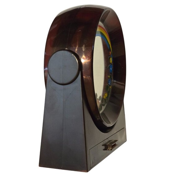 1970s Vintage Yaps Floral Wind-Up Music Box Mirror MCM You Light Up My Life - Picture 3 of 4